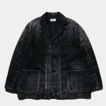 HERILL Linen Work Jacket 26SS Black Front Look