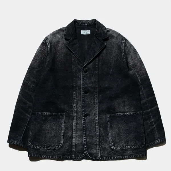 HERILL Linen Work Jacket 26SS Black Front Look