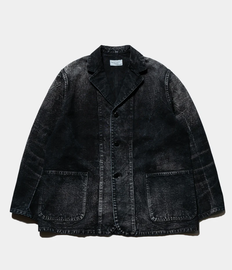 HERILL Linen Work Jacket 26SS Black HERILL Linen Work Jacket 26SS Black Front Look