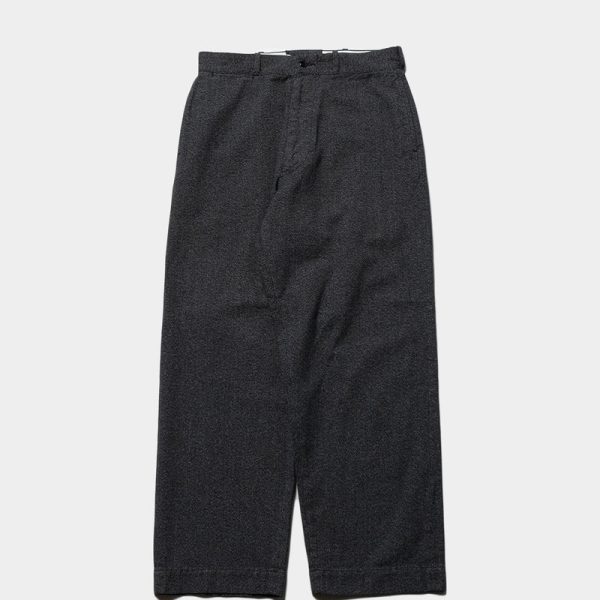 Herill 25AW Black Chambray Work Pant Front Look
