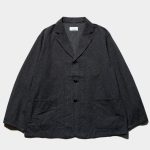 Herill 25AW Black Chambray Work Jacket Front Side
