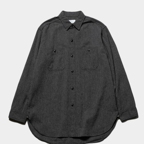 Herill Blackchambray Workshirt Front Side