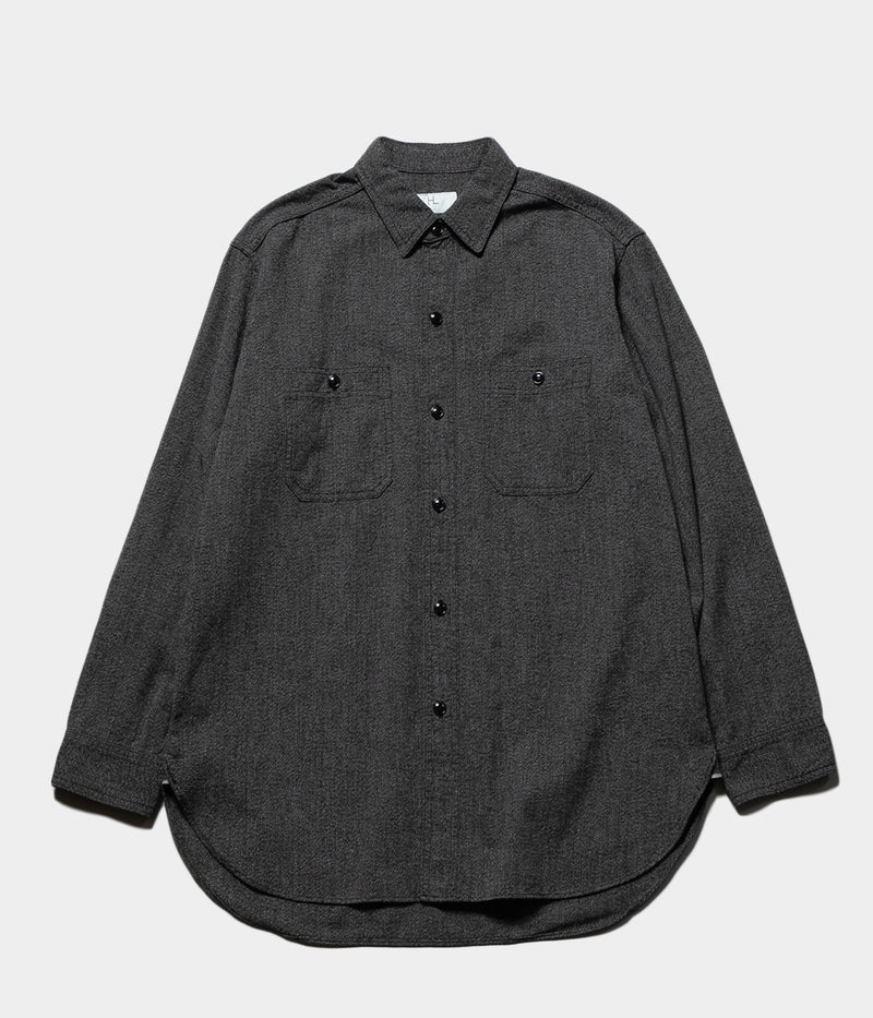 Herill Blackchambray Workshirt Front Side