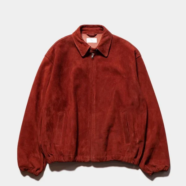 Herill Deerskin Jacket Front In Burgundy