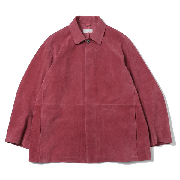 Herill Goat Suede Jacket Red Front Side