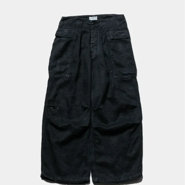 Herill HBT linen Cargo Pant Front In Black